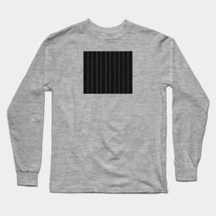 Herringbone - Black Long Sleeve T-Shirt